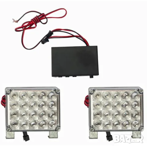 LED сигнални плочки за автомобил синя и червена