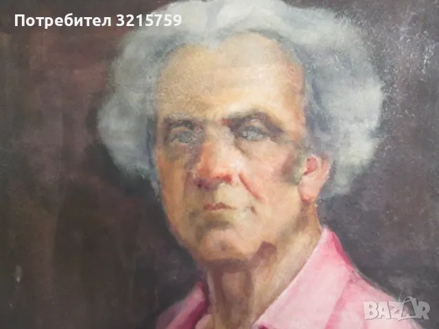 Картина масло, картон, портрет на Богомил Райнов, 90х73см, снимка 5 - Картини - 47822019