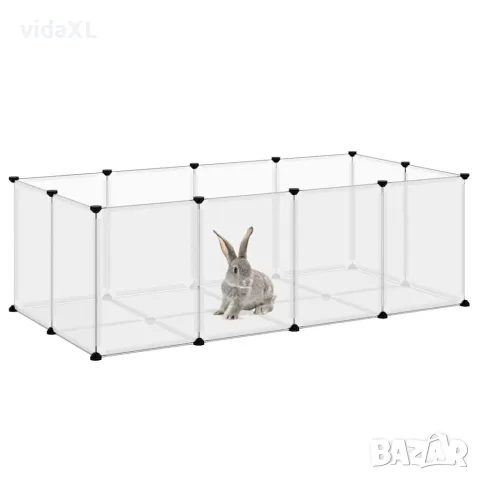 vidaXL Клетка за малки животни прозрачна 144x74x46,5 см PP и стомана, снимка 6 - За гризачи - 56147154