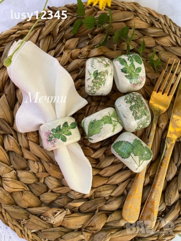 Комплект шест пръстени за салфетки с билки и подправки! , снимка 2 - Аксесоари за кухня - 51756700