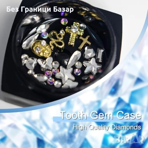 Нов Y2K комплект за зъбни кристали – 40 броя tooth gem сет с инструменти, снимка 3 - Други - 53279011