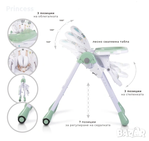 Стол за хранене Moni Muffin, снимка 8 - Столчета за хранене - 53660805