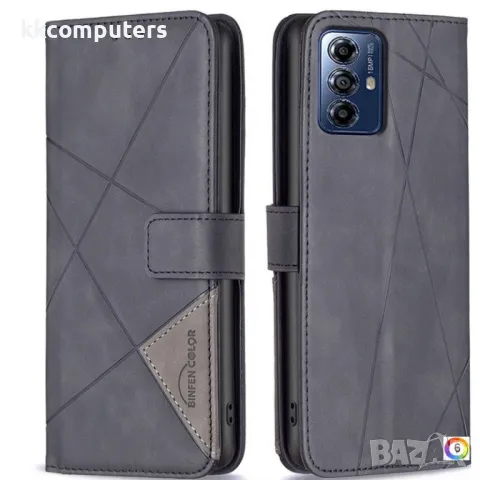 Motorola Moto G Play (2024) BINFEN COLOR Magnetic Wallet Калъф и Протектор