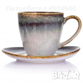 чаша за кафе с чинийка