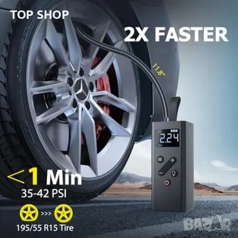 Нов Мощен 150PSI безжичен компресор Преносима помпа за гуми кола, снимка 2 - Друга електроника - 49919348
