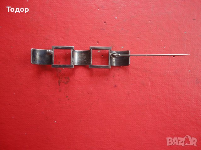 Авторска арт сребърна брошка знак проба 800, снимка 4 - Колиета, медальони, синджири - 40679744