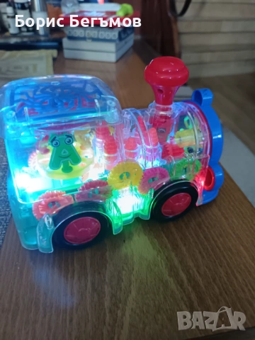 Играчка локомотив, , звук на влак, движещи се части, снимка 3 - Музикални играчки - 53636651