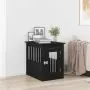 vidaXL Кучешка клетка, черен дъб, 45x62x59 см, инженерно дърво, снимка 2