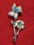 ПРЕКРАСНА НЕЖНА СРЕБРИСТА ФЛОРАЛНА АРТ БРОШКА ЦВЕТЕ 48880, снимка 9