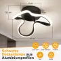 LED таванна лампа 24 W 4000 K 31см модерен алуминиев – Черна, снимка 5
