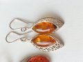 Продавам дамски,сребърни обеци с балтийски кехлибар, снимка 6