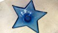 Стъклена синя фруктиера голяма звезда-ПРЕКРАСНА Е!, снимка 5