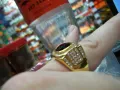 Изключително красив мъжки пръстен неръждаема стомана 316L с черен камък златен златист цвят !, снимка 9