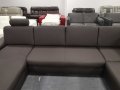 Кафяво-сив кожен ъглов диван с функция ракла "CARO", снимка 10