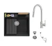 К-т Мивка+Смесител+Сифон Цветове Кухненска Мивка от гранит модел Осло 60 Премиум 580 x 530 мм + Смес, снимка 1
