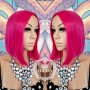 Удивително Дизайнерско Каре Перука в Бонбонено Розов Barbie Цвят КОД 8971, снимка 1 - Аксесоари за коса - 41406038