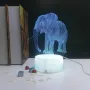 Холограмна 3D LED лампа Слон-дистанционно управление 16 цвята+други режими на управление, снимка 4