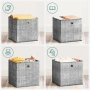 Сгъваема кутия за съхранение 30x30x30 см,сиво, снимка 3