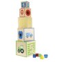 Образователна игра за сортиране на блокчета Toi-Toys кубчета с различни размери, дърво, многоцветна, снимка 2