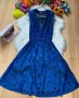Турско синя рокля, снимка 1 - Рокли - 34110788