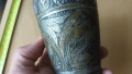 Османска,чаша,бокал,рьчно рисувана,гравюри,бронз, 3 цвята, снимка 2
