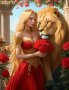  Златна роза и Кралски лъв  - диамантен гоблен, снимка 4