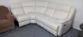 Светло кремав ъглов диван с електрически релакс механизъм, снимка 1 - Дивани и мека мебел - 40627935