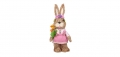 Великденска декоративна фигура, Зайче с розова рокля и цветя, снимка 1