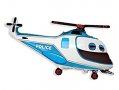 Син полиция хеликоптер самолет малък фолио фолиев балон хелий и въздух, снимка 1 - Други - 34534583