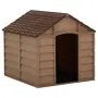 vidaXL Кучешка колиба, кафява, 71x71,5x68 см, РР, снимка 1