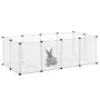 vidaXL Клетка за малки животни прозрачна 144x74x46,5 см PP и стомана, снимка 6