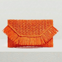 оранжева дамска чанта клъч, снимка 1 - Чанти - 44828014