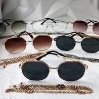 Valentino дамски слънчеви очила Осмоъгълник с верижка синджир, снимка 12 - Слънчеви и диоптрични очила - 41125682