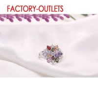Сребърен пръстен с многцветни скъпоценни камъни, снимка 5 - Пръстени - 41561204