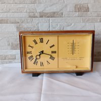 Стар настолен часовник Маяк с барометър и термометър, снимка 7 - Антикварни и старинни предмети - 38780830