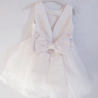 Официална детска рокля за Кръщение Сватба Бяла рокля с тюл и голяма панделка , снимка 5 - Детски рокли и поли - 41519627