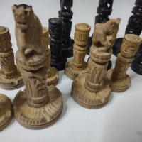 Дървени фигури на шах от Индонезия, снимка 8 - Колекции - 44658252