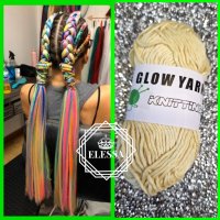 Удивително Светещо Влакно / Прежда за Коса - GLOW Yarn Hair Braids! КОД : glow7 💗 👑 💋, снимка 4 - Аксесоари за коса - 41720451