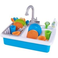 Детска кухненска мивка с прибори и аксесоари с течаща вода, снимка 2 - Играчки за стая - 35889578