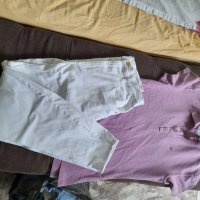 Нов бял панталон и тениска Tommy Hilfiger , снимка 1 - Панталони - 41965206