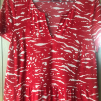 Червена  миди рокля , снимка 2 - Рокли - 36319656