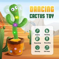 Интерактивна играчка за бебета и деца: Говорещ, танцуващ и пеещ кактус, снимка 7 - Други - 42266990