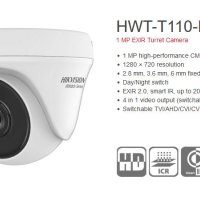 4в1 HD-TVI/HD-AHD/HD-CVI/CVBS HikVision HWT-T110-P 1MP Водоустойчива Камера EXIR IR20М Нощно Вижданe, снимка 1 - HD камери - 41502271