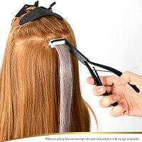 Нов Комплект 72бр. Фиксиращи ленти за удължаване на косата и клещи за запечатване, снимка 2 - Други - 41551546