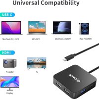 USB C Хъб два порта 4K/60Hz HDMI, 100W PD, USB C 3.0, 2*USB A 3.0, снимка 9 - Други - 42200269