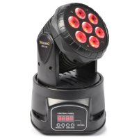 Диско прожектор 7 led mini moving head  лед  с въртяща се глава, снимка 5 - Лед осветление - 42552737