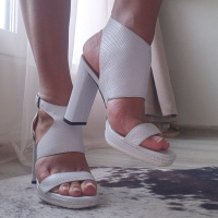 Бели сандали естествена кожа , снимка 4 - Сандали - 44822939