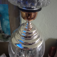 нощна лампа абажур посребрена 57 см, снимка 2 - Антикварни и старинни предмети - 44596268