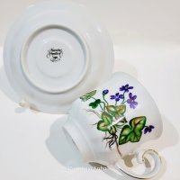 Порцеланова чаша с чинийка Carl von Linne, "Anemone Hepatica"., снимка 8 - Колекции - 44506047
