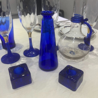 6 броя чаши от синьо стъкло, снимка 6 - Чаши - 44745433